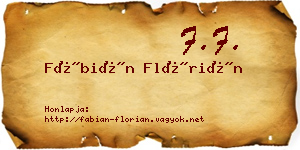 Fábián Flórián névjegykártya